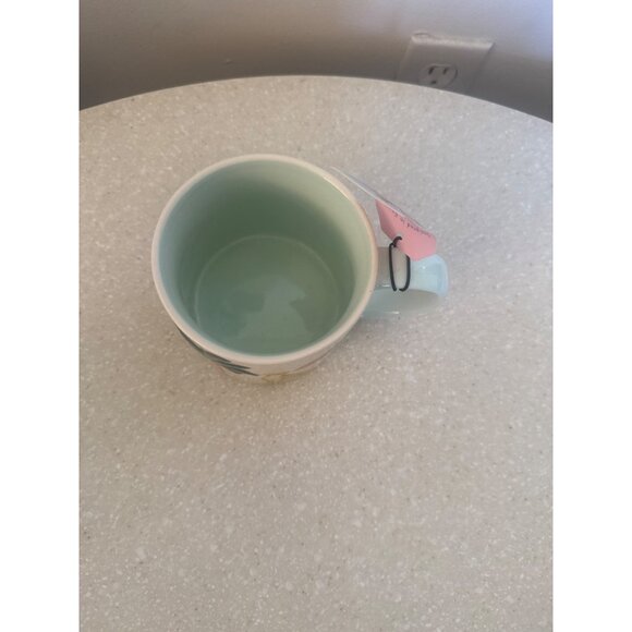 Portmeirion Sara Miller Safari Cheetah Coffee Mug 14oz Mint Green Interior Porce - Picture 2 of 5